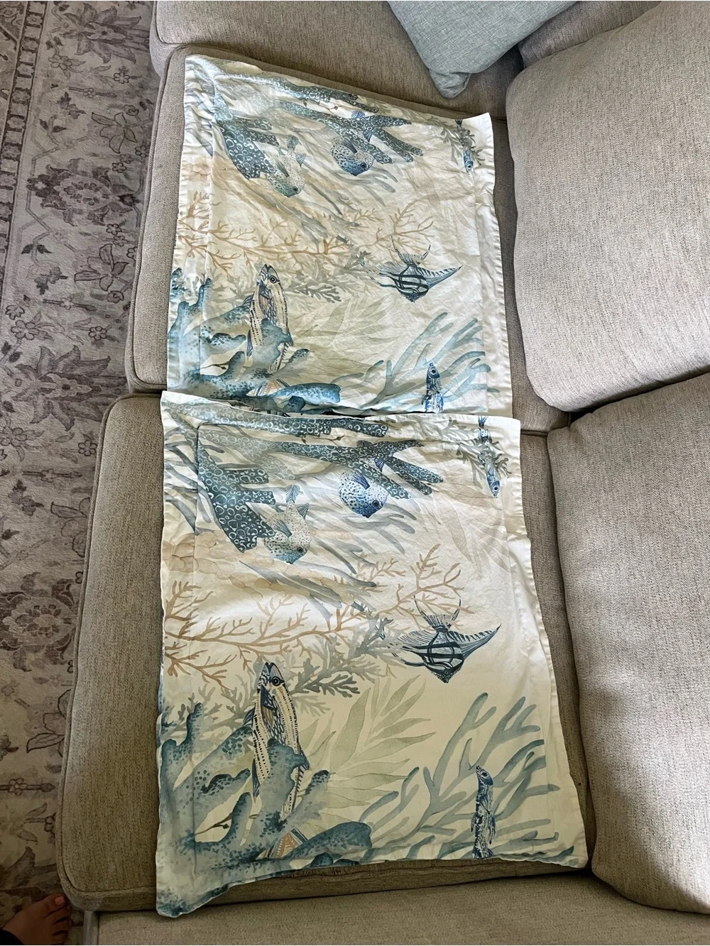 Pottery Barn Under the Sea Full/Queen Duvet Cover and 2 Standard Shams